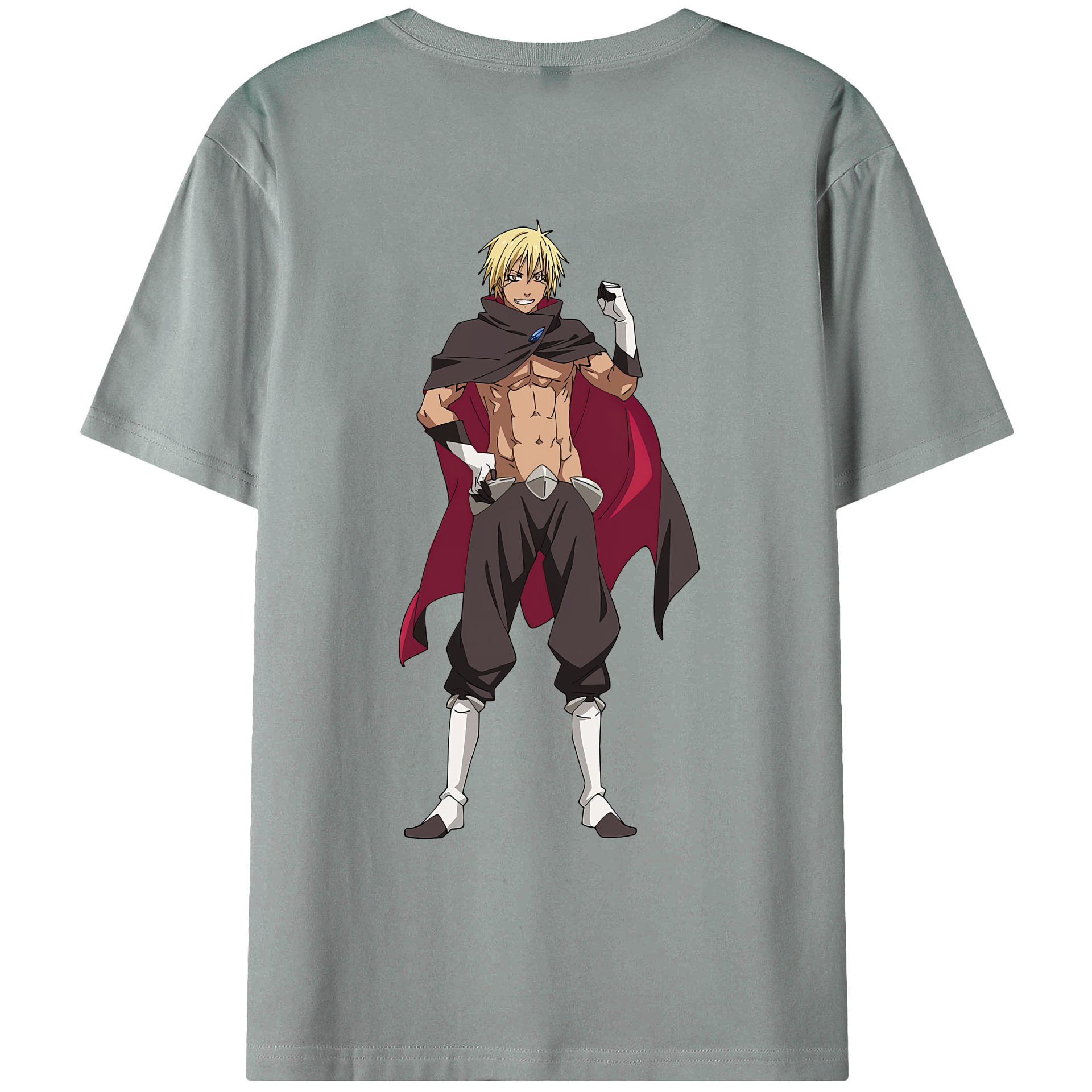 （画像用） 転スラ Regarding Reincarnated to Slime 綿100％ メンズ半袖Tシャツ（バックプリント） 通気性